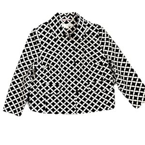 Boden Black and White Geometric Jacket